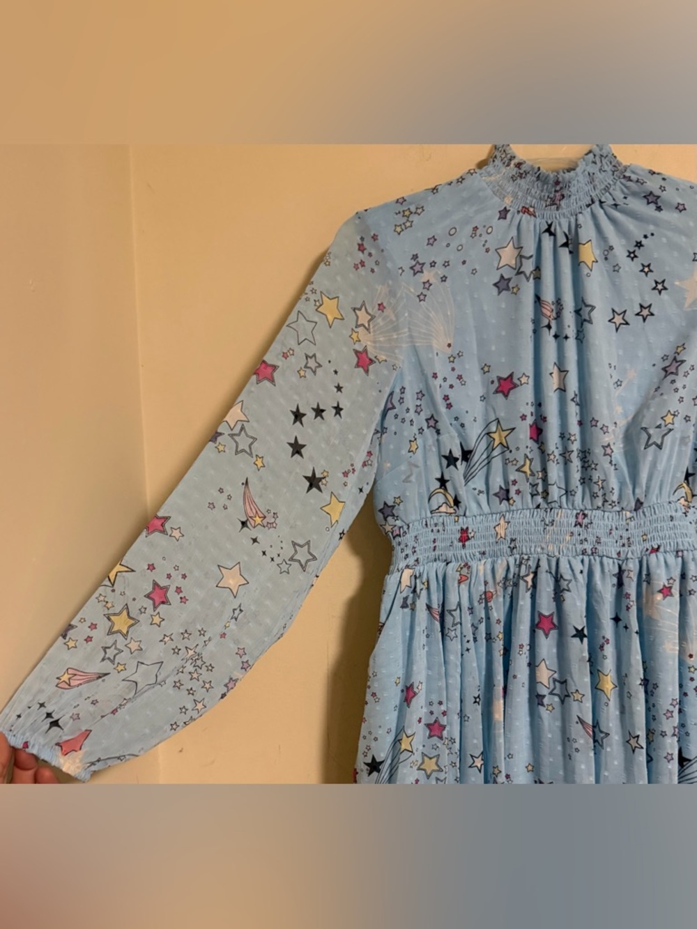 NWT Torrid Mini Clipdot Blouson Sleeve Mock Neck Skater Dress Size 00 M/L - Picture 6 of 15